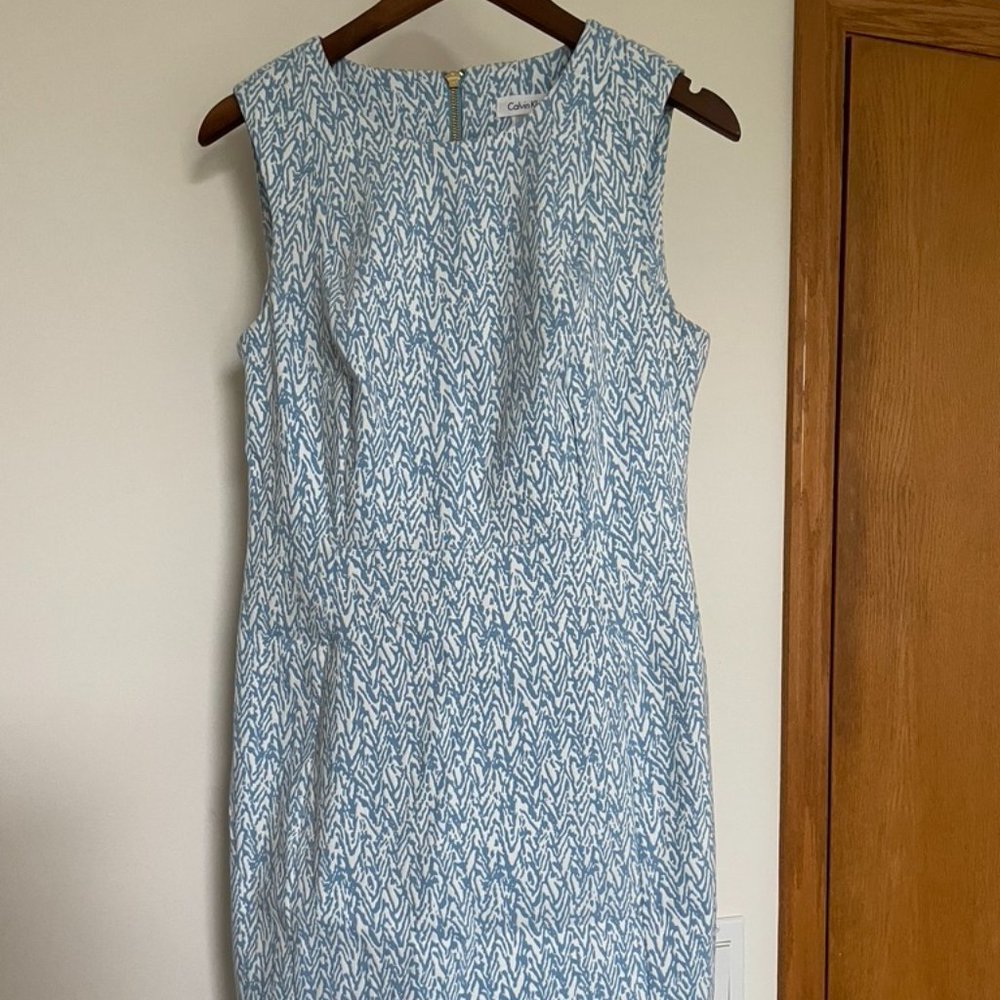 Calvin Klein sheath dress - Blue and white
